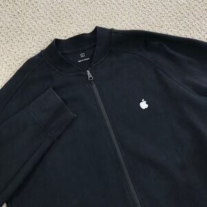Apple Store Bomber Jacket Black Full Zip Tech Promo Mens Large L